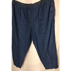 Roman’s Jean’s 34 Plus Woman’s Denim Elastic Waist Pockets Medium Wash